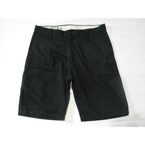 Volcom Men's Black Solid Chino Shorts Pockets Flat Front Size 33
